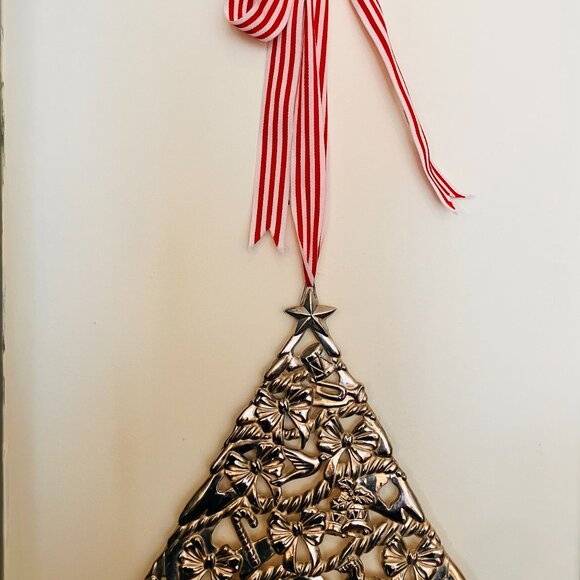 Vintage Silver Plate Christmas Tree - Wall Art/Trivet - - Picture 11 of 13